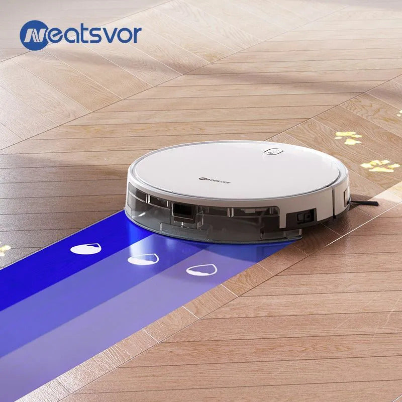 Робот-пылесос Neatsvor X520 с Алисой, Сухая и влажная уборка, 6000 па HEPA фильтр,5100mAh,Автозарядка, белый