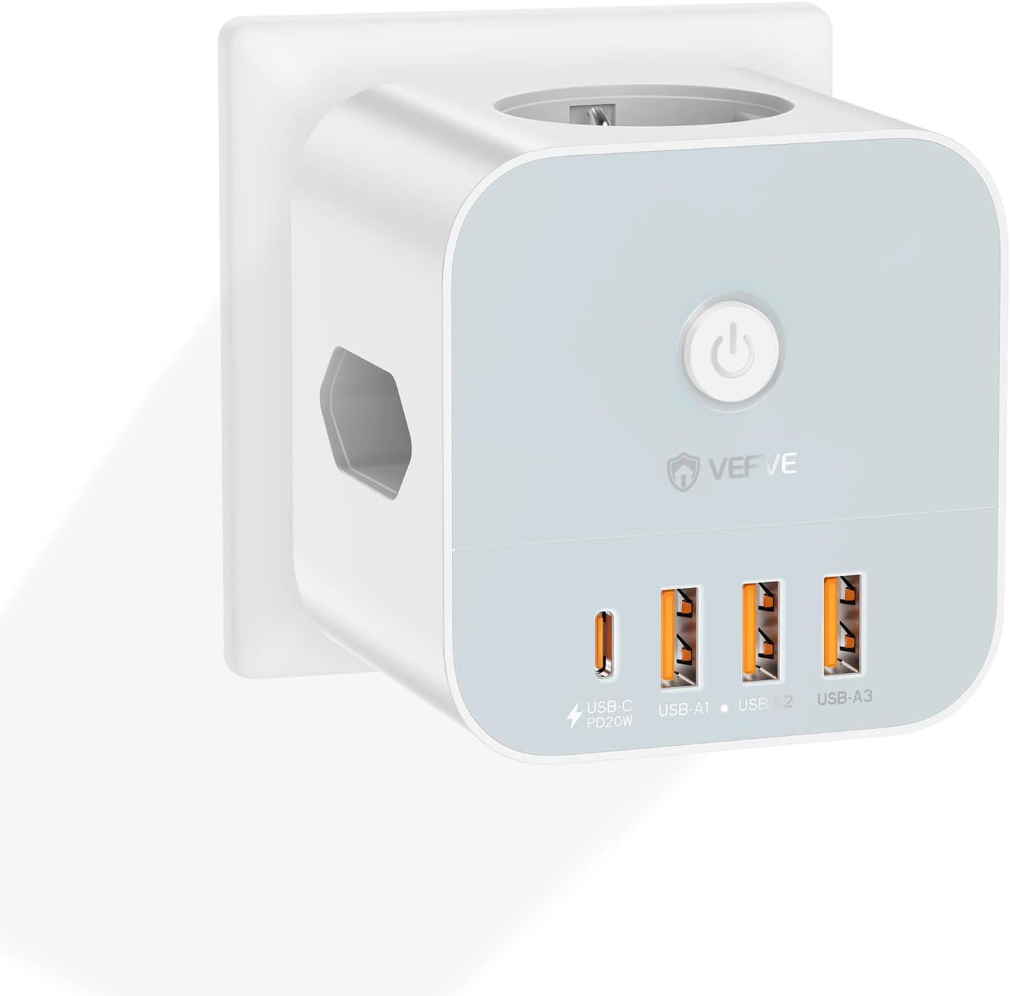 70 Вт USB-C Умная розетка, удлинитель-куб 7-в-1 с выключателем, несколько розеток 3 м с быстрой зарядкой USB, совместим с MacBook, ноутбуком, iPad Pro, iPhone