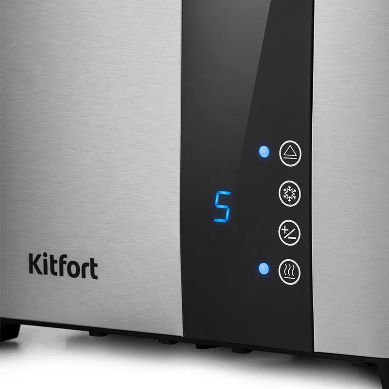 Kitfort Тостер KT-2047 (KT-2047) 850 Вт тостов - 2, серый металлик