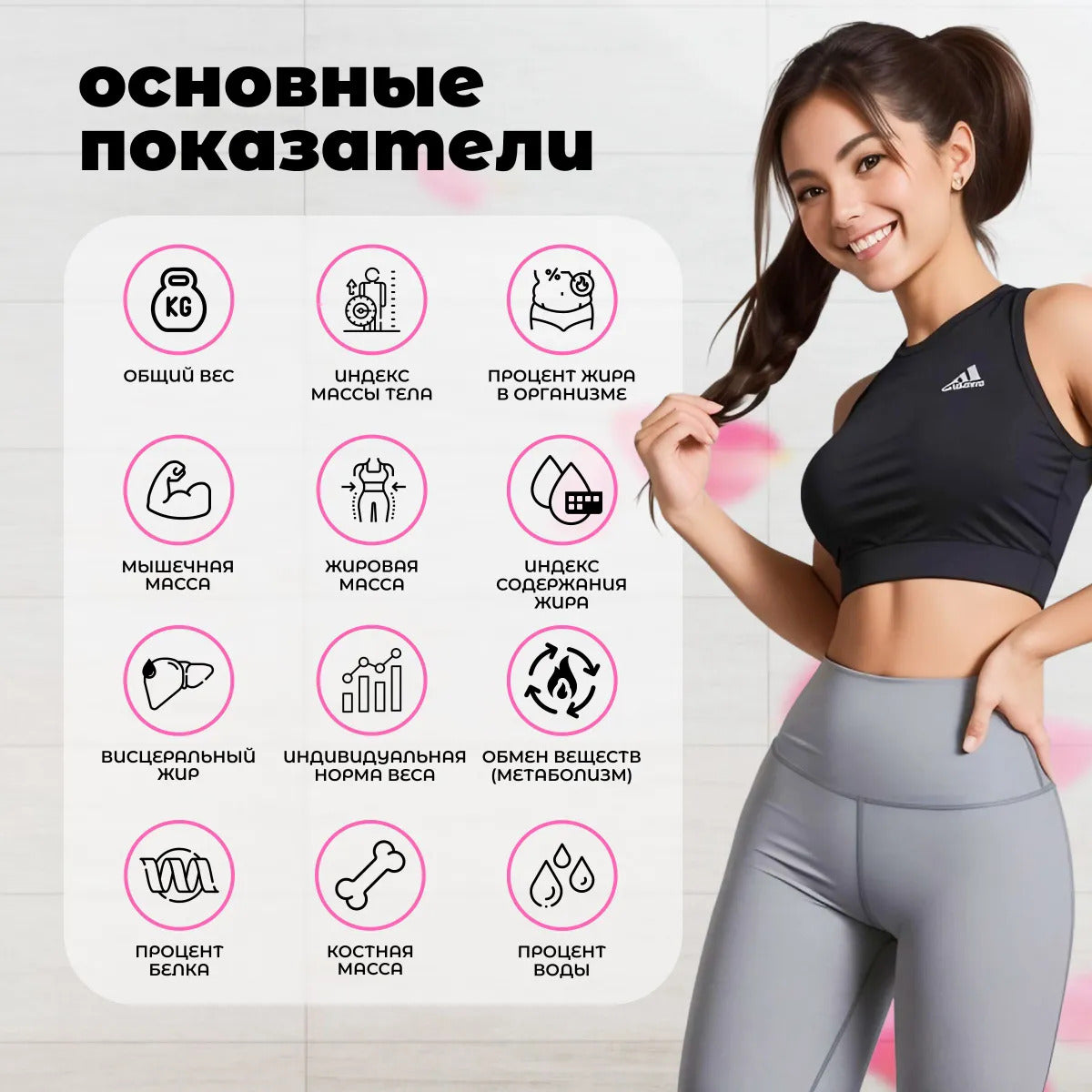 Напольные весы, умные smart весы, нагрузка 180 кг, точность 10 г, черные