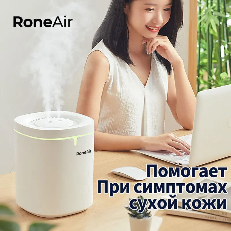 Увлажнитель воздуха RoneAIR HF50A 5л для новорожденных, Ультразвуковой Увлажнитель воздуха для дома настольный с подсветкой, для цветов, большой аромадиффузор, xiaomi