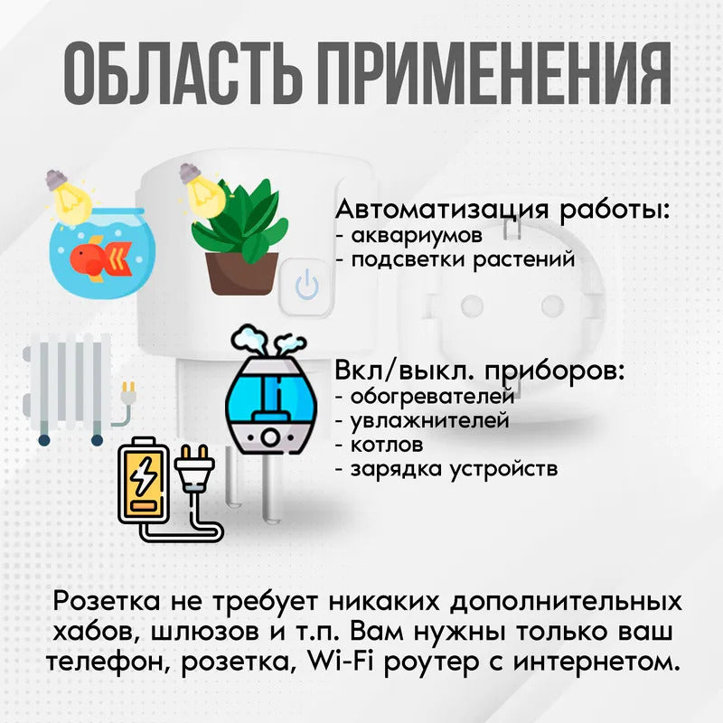 Умная Розетка WiFi с Алисой и Яндекс MyDevices умная розетка с таймером