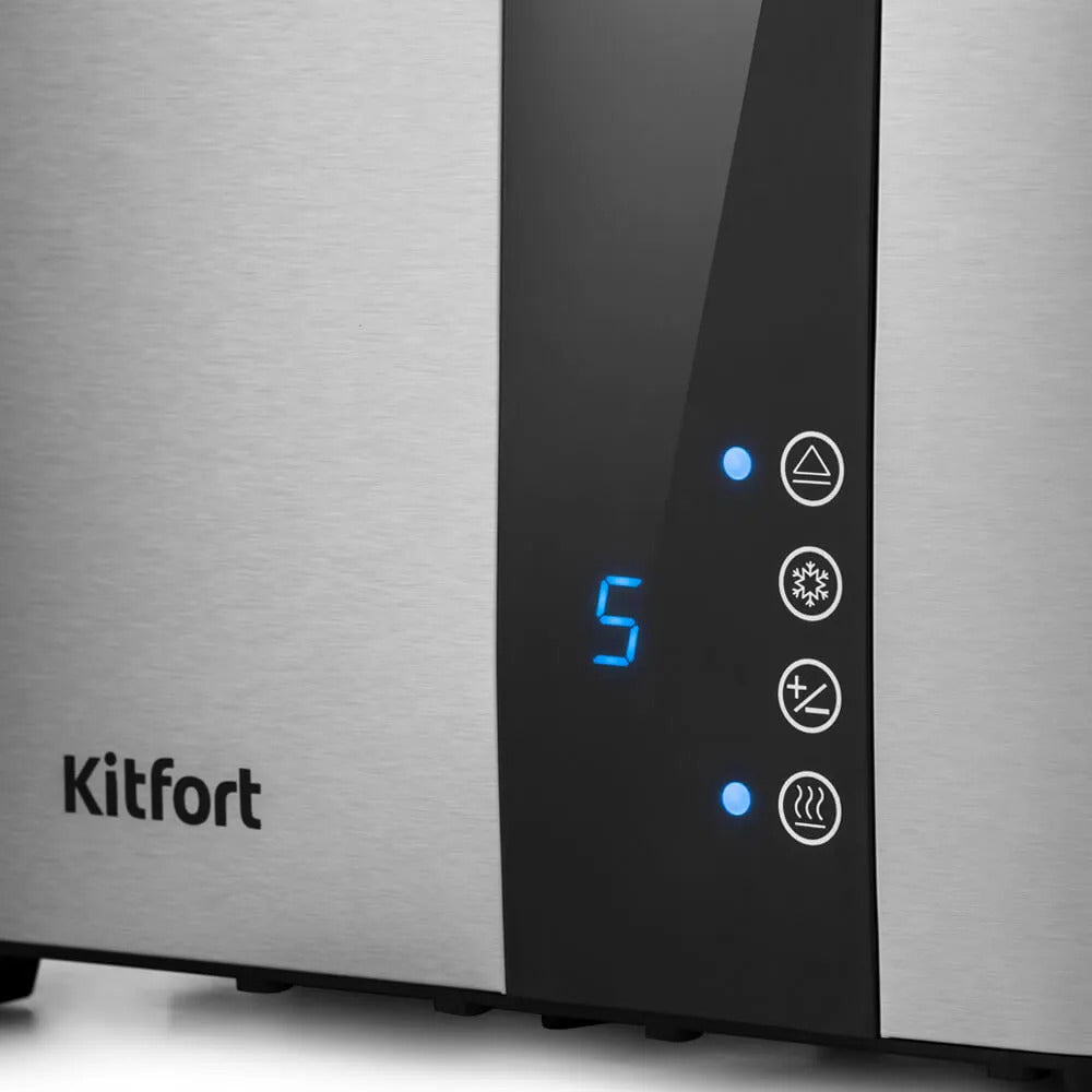 Kitfort Тостер KT-2047 (KT-2047) 850 Вт тостов - 2, серый металлик