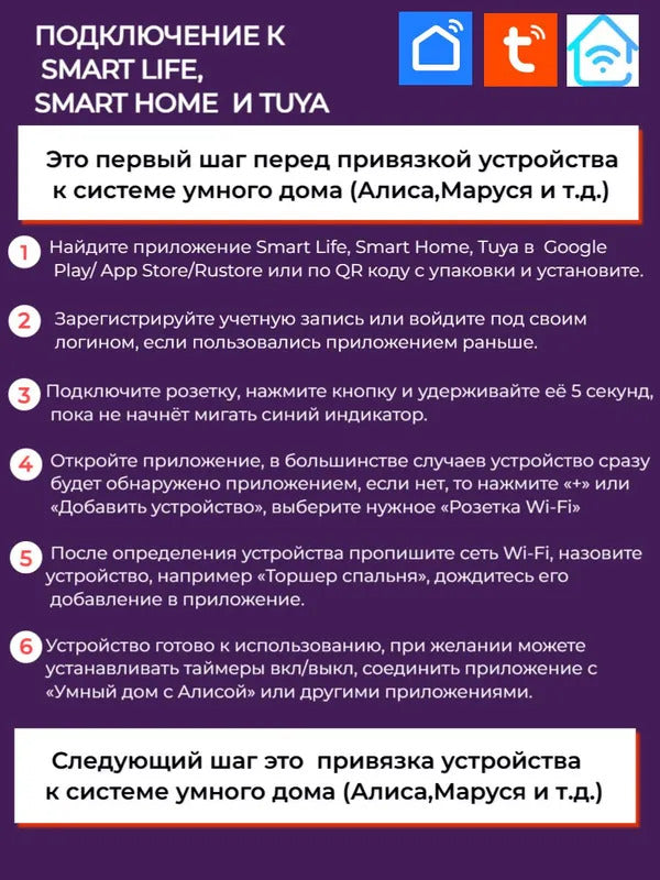 Умная беспроводная Wi-Fi розетка, голосовое управление Yandex Алиса, таймер, 20А, с отслеживанием энергопотребления