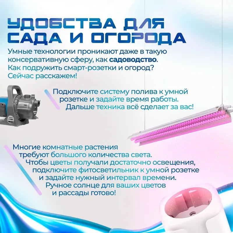 Умная розетка WiFi с поддержкой Яндекс Алисы и Smart Life / контроль и таймер для умного дома