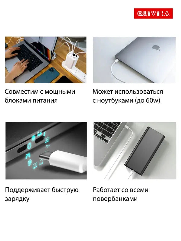Кабель Type C Type C c быстрой зарядкой, 1 метр, для зарядки телефона, провод Тайп Си
