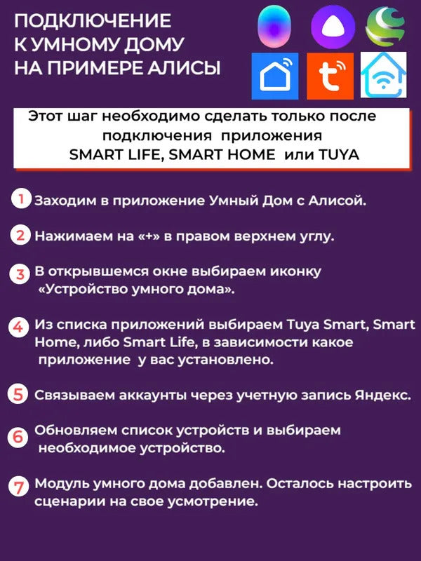 Умная беспроводная Wi-Fi розетка, голосовое управление Yandex Алиса, таймер, 20А, с отслеживанием энергопотребления